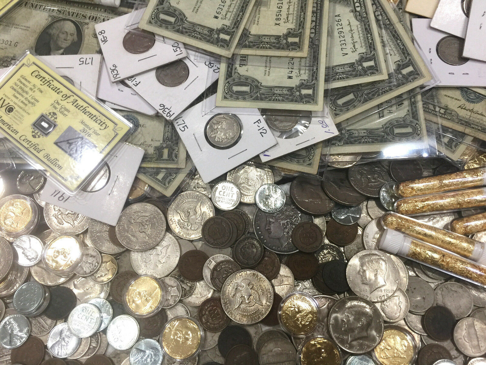 Estate Lot Collection: 10-Piece US Coin Mix With Gold, Silver & Emeralds - Investment Grade