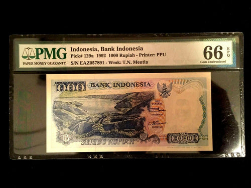 Indonesia 1000 Rupiah 1992 Banknote World Paper Money UNC - PMG Certified - Collectors Couch
