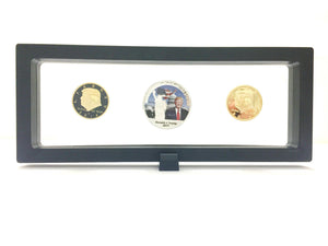 ✯ DONALD TRUMP ✯ US GOLD/SILVER EAGLE ✯ MAGIC FLOATING FRAME ✯ GREAT GIFT ITEM✯