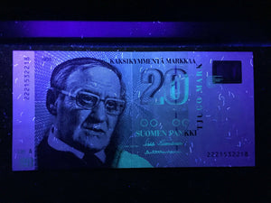 Finland 20 Markka P-123 Pre-Euro Banknote World Paper Money UNC Currency Bill
