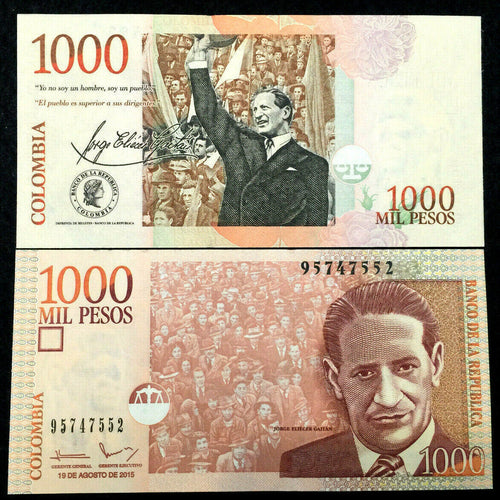 Colombia 1000 Peso 2016 Banknote World Paper Money UNC Currency Bill Note - Collectors Couch