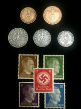 Load image into Gallery viewer, WW2 Authentic Rare German Coins and Unused Stamps World War 2 Artifacts