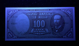 Chile 10 Centesimos On 100 Pesos 1960-61 Banknote World Paper Money UNC