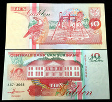 Load image into Gallery viewer, Suriname 10 Gulden 1991 Banknote World Paper Money UNC Currency Bill Note