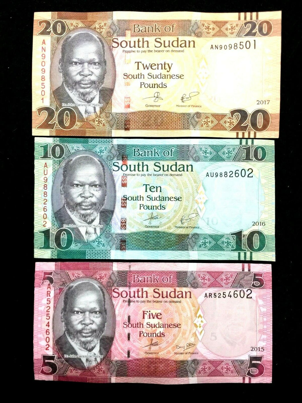 South Sudan 5, 10, 20 Pounds Banknote World Paper Money UNC Currency Bill Note