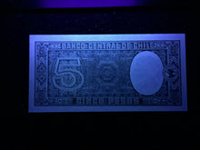 Load image into Gallery viewer, Chile 5 Pesos Year 1958 - 1959 Banknote World Paper Money UNC Currency Bill Note