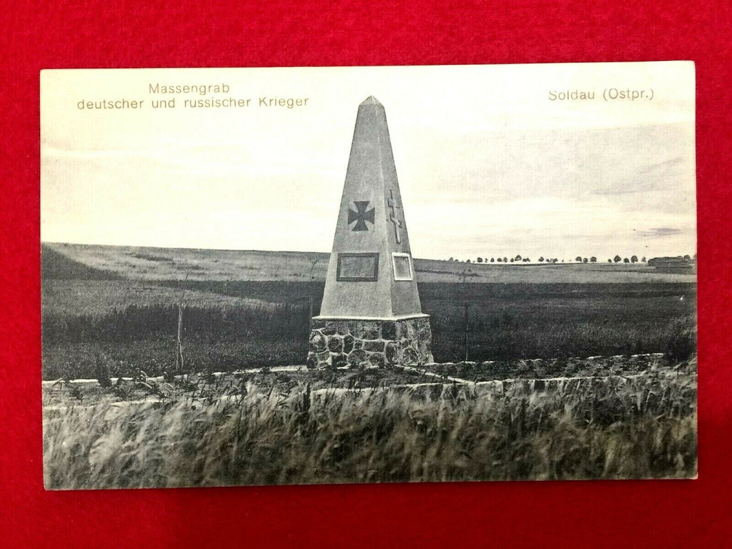 Antique WW1 Rarest Postcard - Mass grave of German & Russian Soldiers in Soldau - Collectors Couch