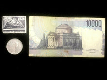 Load image into Gallery viewer, Antique Italy Collection- Used 10000 Lire Bill, 500 Lire Coin, &amp; New Stamp - Collectors Couch