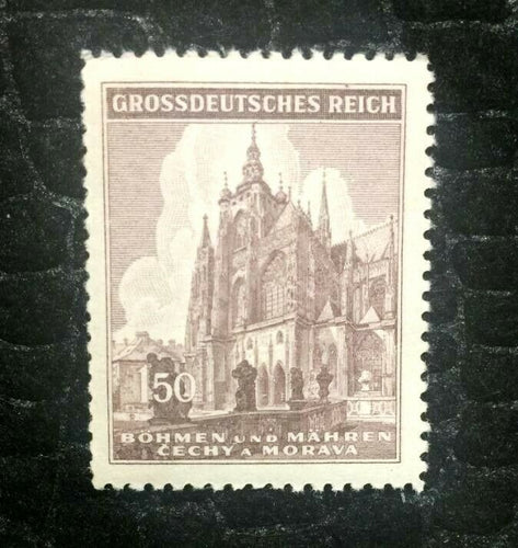 Rare Old Antique Authentic WWII German Bohmen Unused Stamp - 150Rp - Collectors Couch