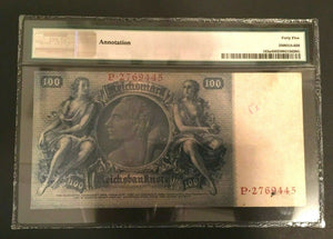 Antique Rare Historical 100 German Reichmarks1935-PMG Certified Extremely Fine