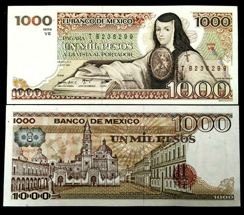 Mexico 1000 Pesos 1984 Banknote World Paper Money UNC - Collectors Couch