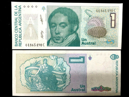 Argentina 1 Austral Banknote World Paper Money UNC Currency Bill Note - Collectors Couch