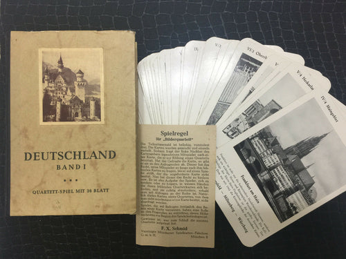 Authentic Antique Very Rare Old German Complete Card Set of 36 Cards in Box - Collectors Couch