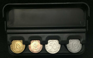 Rare WWII 2 Nazi Third Reich German Coins Set With Display Case - WWII Historic Artifacts