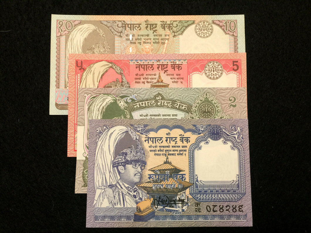 Nepal 1 2 5 and 10 Rupees Banknote Set World Paper Money UNC Currency Bill Note