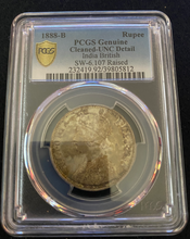 Load image into Gallery viewer, 1888-B India Victoria Rupee PCGS UNC Raised