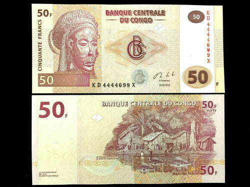 CONGO 50 Francs Year 2013 Banknote World Paper Money UNC Currency Bill - Collectors Couch