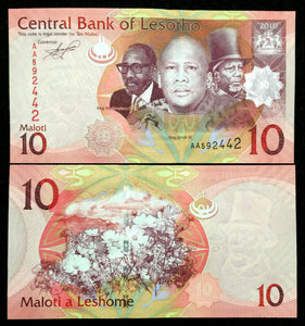Lesotho 10 Maloti 2013 Banknote World Paper Money UNC Currency Bill Note