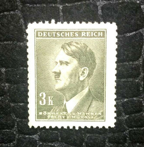 Rare Old Antique Authentic WWII Unused Hitler 3K Stamp