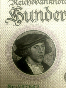 Authentic German - 100000 Reichsbanknotes Berlin 1 Feb 1923 - Historical Bill