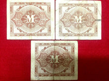 Load image into Gallery viewer, Authentic Rare Military Occupation German 1944 Bills - Half, One, &amp; Five Mark