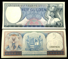 Load image into Gallery viewer, Suriname 5 Gulden 1963 Banknote World Paper Money UNC Currency