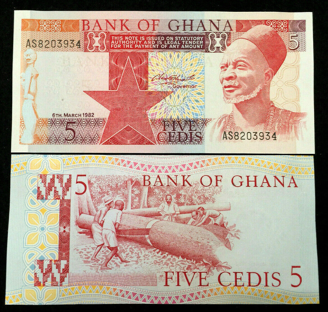 Ghana 5 Cedis 2002 Banknote World Paper Money UNC Currency Bill Note