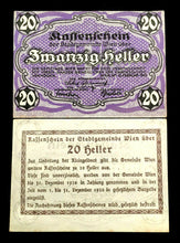 Load image into Gallery viewer, Austria 20 Heller 1920 Regional Issue Vienna World Paper Money UNC - 100 Yrs Old