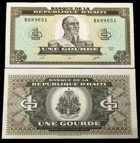 Haiti 1 Gourde Banknote World Paper Money UNC Currency Bill Note - Collectors Couch