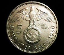 Load image into Gallery viewer, Rare WW2 German 5 Reichsmark SILVER Coin with EAGLE - Historical Artifact