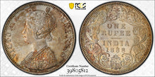 Load image into Gallery viewer, 1888-B India Victoria Rupee PCGS UNC Raised