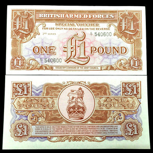 Great Britain / UK British Armed Forces 1 Pound 1956 Banknote World Paper Money