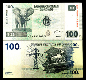 Congo 100 FRANCS Banknote World Paper Money UNC Currency Bill Note