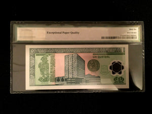 Guatemala 1 Quetzal PMG 66 EPQ s/n B8729766 POLYMER Banknote World Paper Money - Collectors Couch