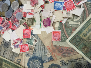 Clearance SALE Antique WWI and WW2 Germany War Coin Collection Lot & Bill - Collectors Couch