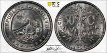 Load image into Gallery viewer, BOLIVIA 50 CENTS 1939 PCGS MS65