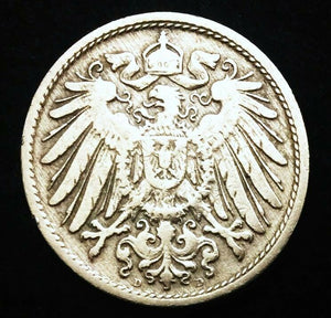 Historical Antique- German 10 Pfennig Coin with Famous 40pf Purple Unused Stamp