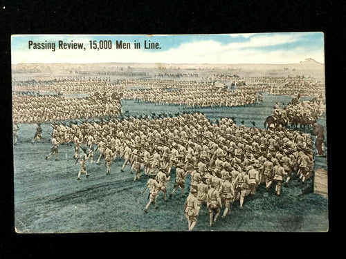 1916 Mission TX USA RPPC Postcard Cover Mexico Revolution Passing Review - Collectors Couch