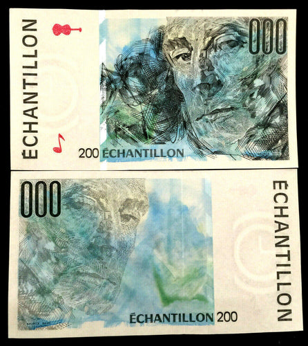 France 200 Enchatillon Banknote World Paper Money UNC Currency Bill Note - Collectors Couch