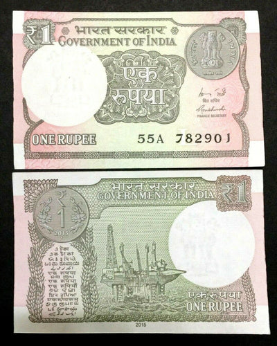 India 1 Rupees Banknote World Paper Money UNC Currency Bill Note - Collectors Couch