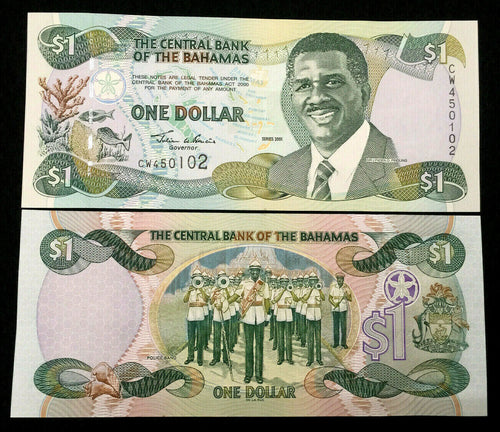 BAHAMAS 1 Dollar Year 2001 Banknote World Paper Money UNC