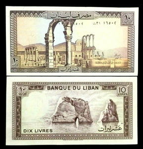 Lebanon 10 Livres Banknote World Paper Money UNC Currency Bill Note