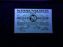 Load image into Gallery viewer, Austria 20 Heller 1919 Regional Issue Vienna World Paper Money UNC - 100 Yrs Old