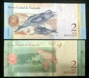 VENEZUELA TWO 2 Bolivares Soberanos World Paper Money UNC Currency Bill