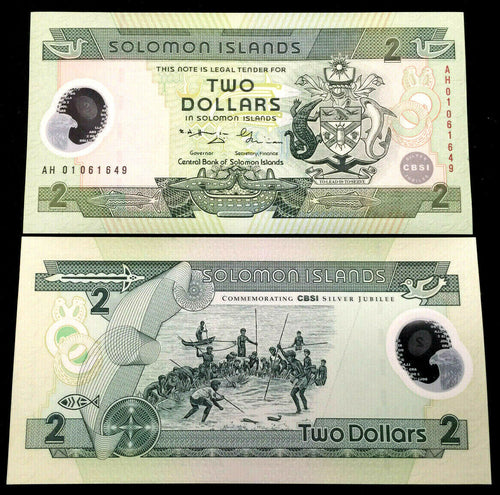 Solomon Islands 2 Dollars 2006 Banknote World Paper Money UNC Currency Bill Note - Collectors Couch