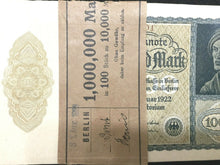 Load image into Gallery viewer, Germany Pack of 100 1922 Bills - Circulated - Almost 100 Years Old