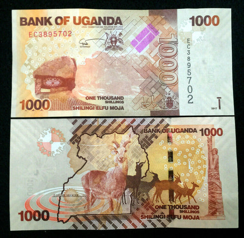 Uganda 1000 Shillings Banknote World Paper Money UNC Currency Bill Note - Collectors Couch