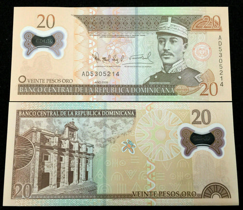 Dominican Republic 20 Pesos Polymer Banknote World Paper Money UNC Bill Note - Collectors Couch
