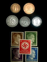Load image into Gallery viewer, Authentic Rare Nazi Third Reich German Coins and Unused Stamps - WWII Artifacts